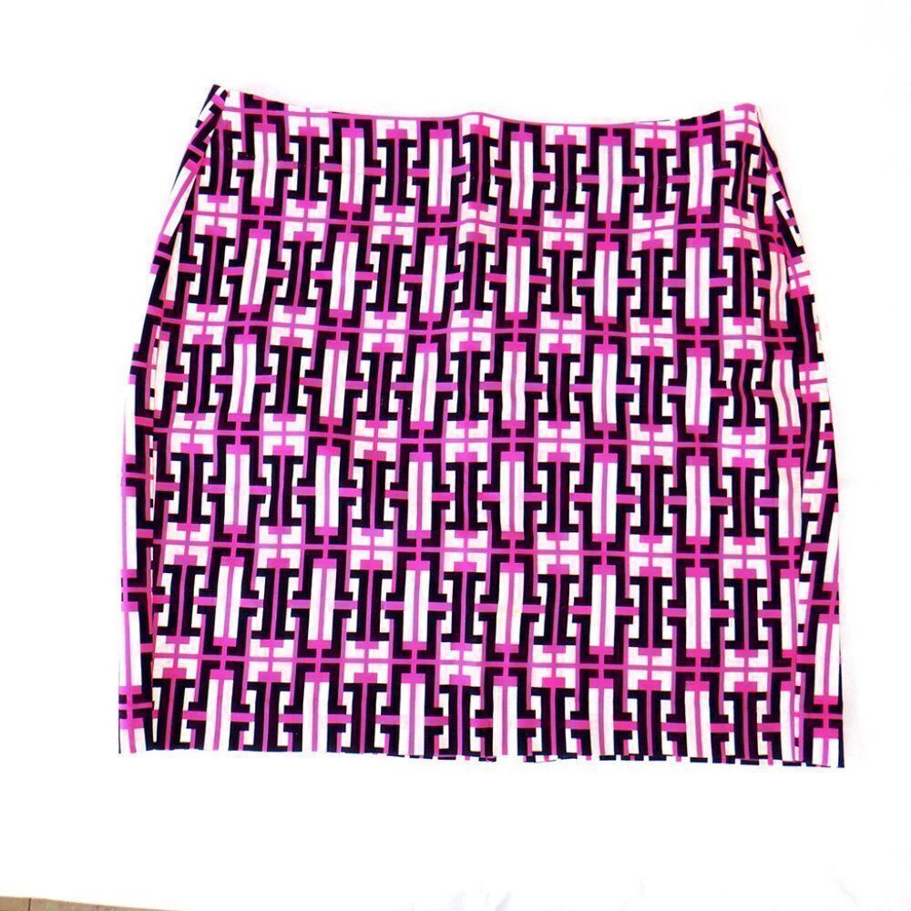 Banana Republic geometric hot pink black skirt Sz14